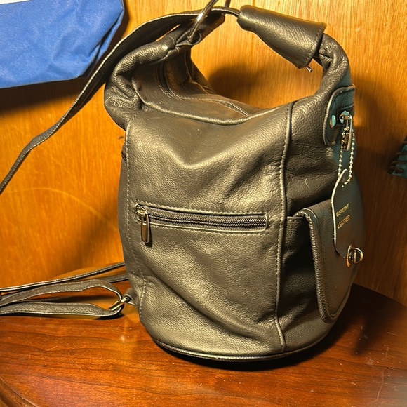 Black Leather Backpack with Minimalist Design main image 9